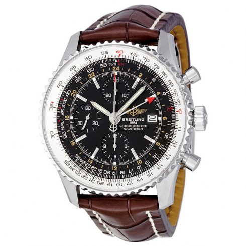 Breitling Navitimer World Automatic Chronograph Black Dial Men's Watch A2432212-B726BRCD watches