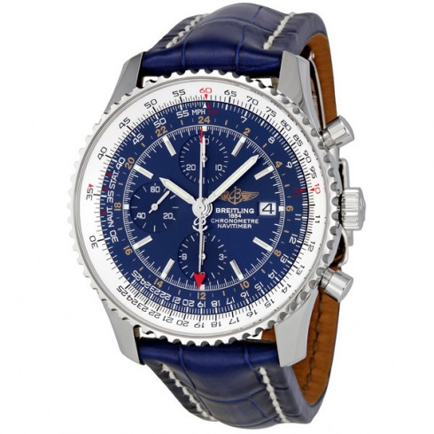 Breitling Navitimer World Blue Dial Chronograph Men's Watch A2432212-C651BLCD watches