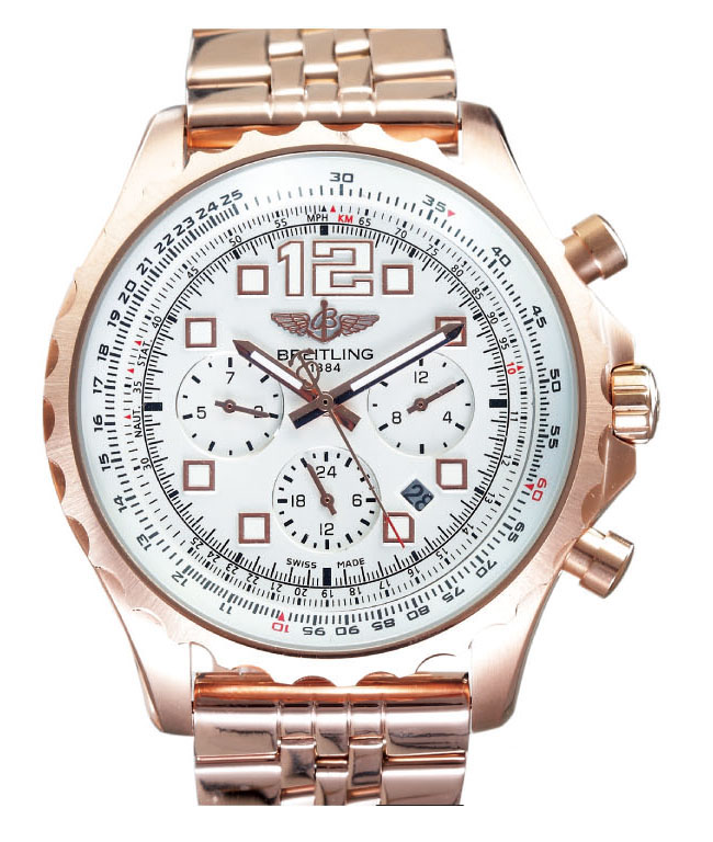 Breitling Professional Chronospace A2336035/g718-1OR Round Mens Gold Rose Gold Strap Watch watches