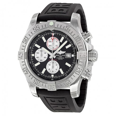 Breitling Super Avenger II Automatic Chronograph Black Rubber Strap Men's Watch A1337111-BC29BKPD3 watches
