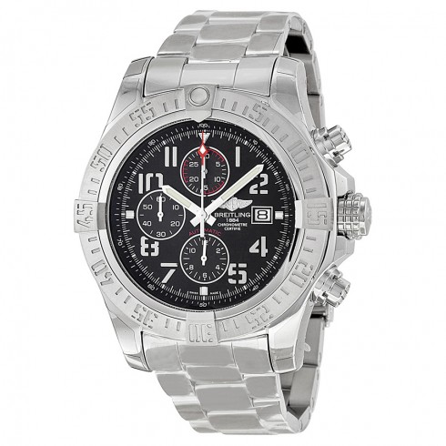Breitling Super Avenger II Black Dial Chronograph Stainless Steel Automatic Men's Watch A1337111-BC28SS watches
