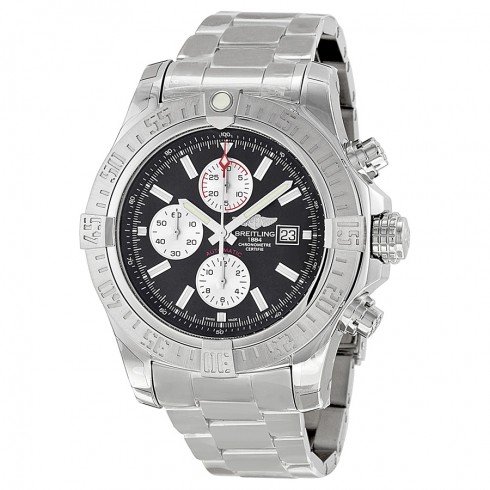 Replica Breitling Super Avenger II Black Dial Chronograph Stainless Steel Automatic Men's Watch A1337111-BC29SS Watch