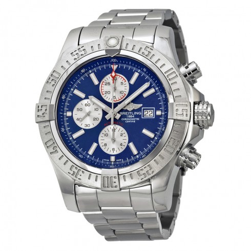 Breitling Super Avenger II Blue Dial Chronograph Stainless Steel Men's Watch A1337111-C871SS watches