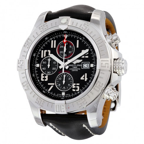 Breitling Super Avenger II Chronograph Automatic Black Dial Black Leather Men's Watch A1337111-BC28BKLD watches