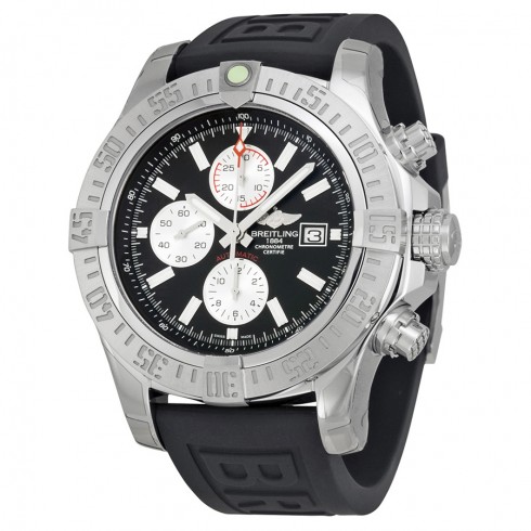Breitling Super Avenger II Chronograph Automatic Black Dial Black Rubber Men's Watch A1337111-BC29BKPT3 watches