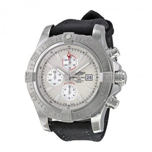 Breitling Super Avenger II Chronograph Stratus Silver Dial Black Fabric Men's Watch A1337111-G779BKFT watches