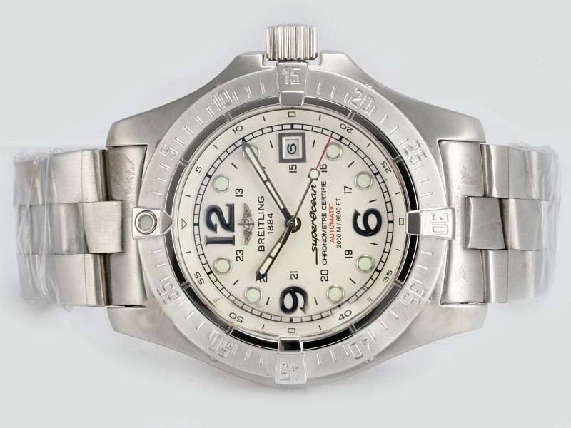 Breitling Super Ocean A1739010 43mm White Dial Automatic Chronograph Watch watches