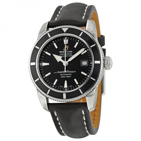 Breitling Superocean 42 Black Dial Black Leather Men's Watch A1732124-BA61BKLT watches