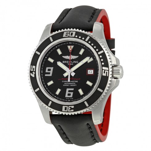 Breitling Superocean 44 Automatic Black Dial Black Leather Men's Watch A1739102-BA76BKRDT watches