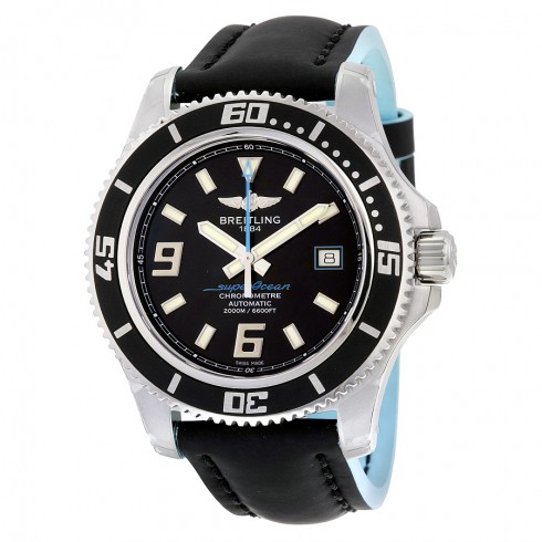 Breitling Superocean 44 Black Dial Leather Men's Watch A1739102-BA79BKBLT watches