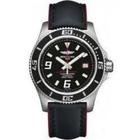 Breitling Superocean 44 Black Dial Leather Strap Automatic Men's Watch A1739102-BA76BKLT watches