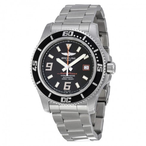 Breitling Superocean 44 Black Dial Stainless Steel Men's Watch A1739102-BA80SS watches