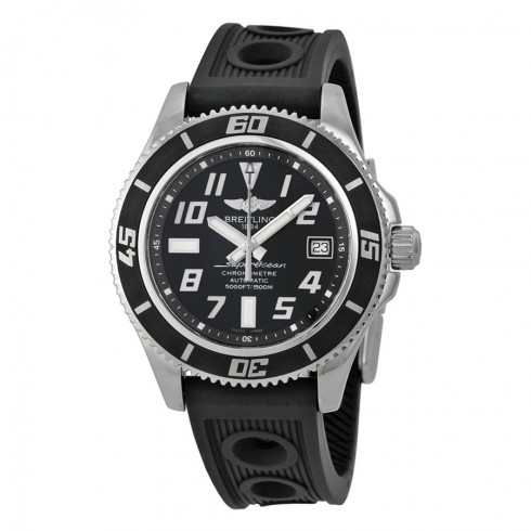 Breitling SuperOcean 42 Black Dial Black Rubber Men's Watch A1736402-BA28BKOR watches