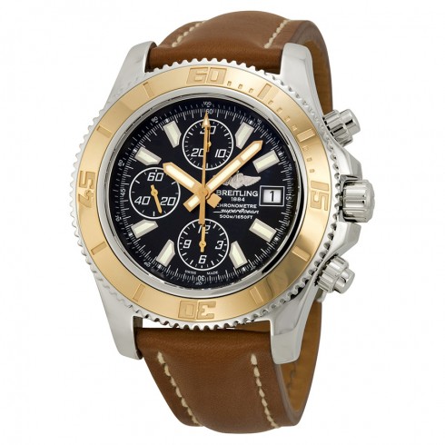 Breitling Superocean Chronograph II Black Dial Brown Leather Men's Watch C1334112-BA84BRLD watches