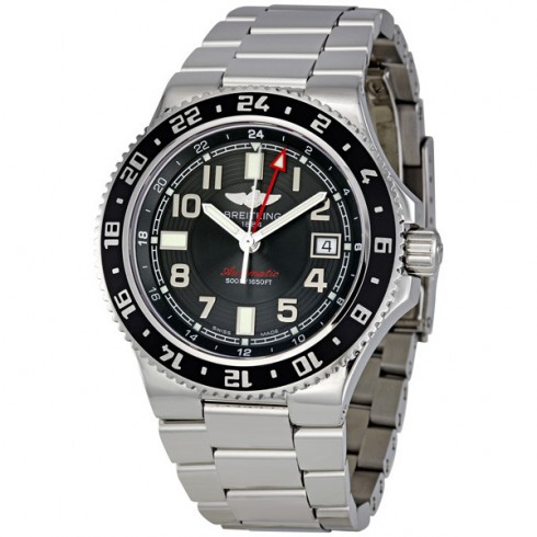 Breitling SuperOcean GMT Black Dial Automatic Stainless Steel Men's Watch A3238011-BA38SS watches