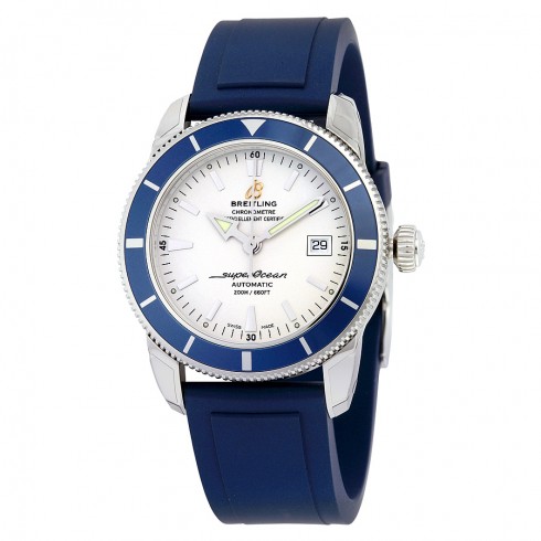 Breitling Superocean Heritage 42 Automatic Silver Dial Blue Rubber Men's Watch A1732116-G717BLPT watches