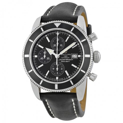 Breitling Superocean Heritage Chronograph Black Dial Black Leather Men's Watch A1332024-B908BKLT watches