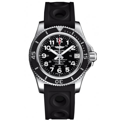 Breitling Superocean II 36 Black Dial Black Rubber Men's Watch A17312C9/BD91BKORT watches