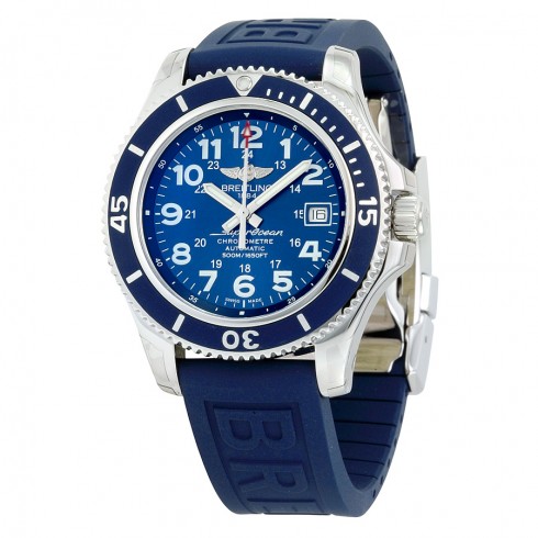 Breitling Superocean II 42 Automatic Blue Dial Blue Rubber Men's Watch A17365D1-C915BLPD3 watches