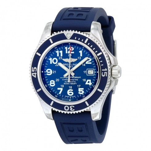 Breitling Superocean II 42 Automatic Blue Dial Blue Rubber Strap Men's Watch A17365D1-C915BLPT3 watches
