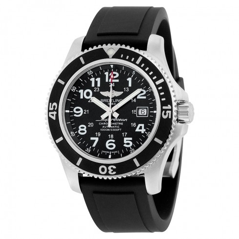 Breitling Superocean II 44 Automatic Black Dial Black Rubber Men's Watch A17392D7-BD68BKPT watches