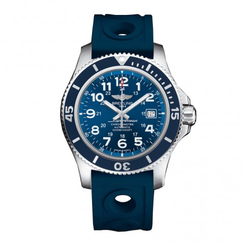 Breitling Superocean II Gun Blue Dial Blue Ocean Racer II Rubber Automatic Men's Watch A17392D8/C910 watches
