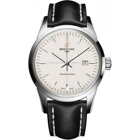 Breitling Transocean Automatic Silver Dial Black Leather Men's Watch A1036012-G721BKLT watches