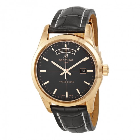 Breitling Transocean Black Dial 18kt Rose Gold Men's Watch R4531012-BB70BKCD watches