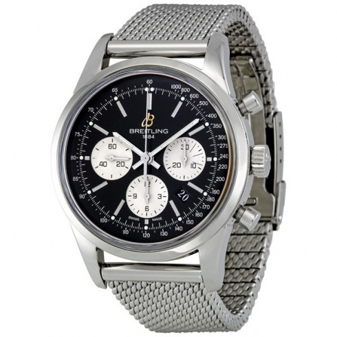 Breitling Transocean Black Dial Chronograph Automatic Men's Watch AB015112-BA59SS watches
