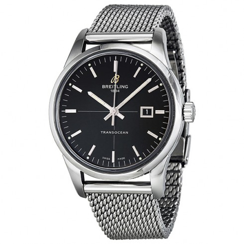 Breitling Transocean Black Dial Stainless Steel Men's Watch A1036012-BA91SS watches