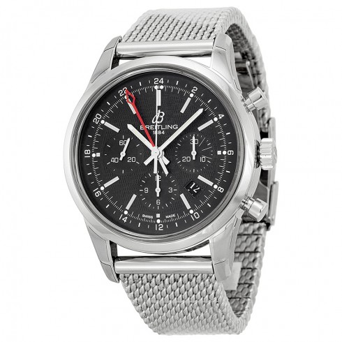 Breitling Transocean Black Dial Stainless Steel Men's Watch AB045112-BC67SS watches