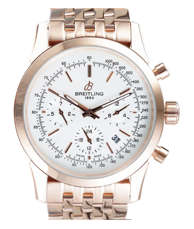Breitling TransOcean Chrono AB015212/BA99 Silver Stainless Steel Strap Round Black Dial Watch watches