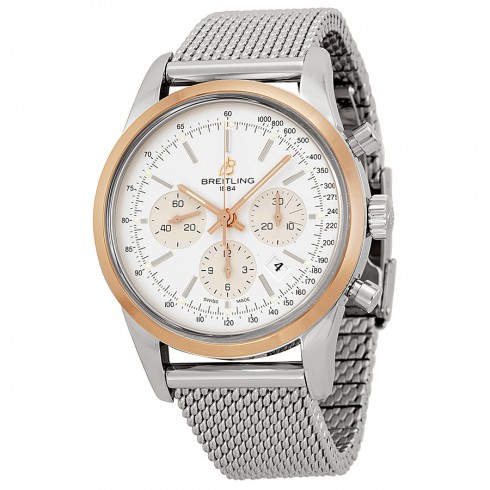 Breitling Transocean Chronograph Silver Dial Men's Watch UB015212-G777SS watches