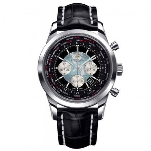 Breitling Transocean Chronograph Unitime Black Dial Automatic Men's Watch AB0510U4-BB62BKCD watches