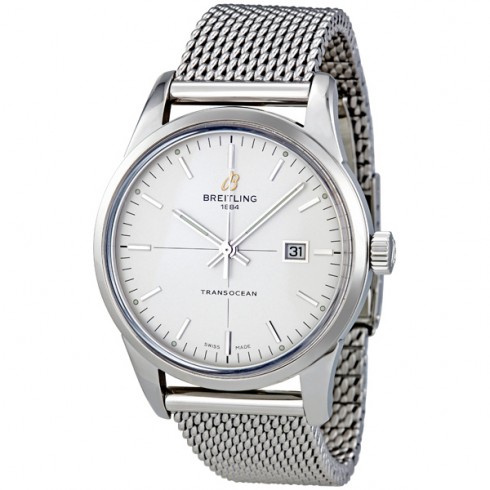 Breitling Transocean Mercury Silver Dial Automatic Steel Men's Watch A1036012/G721 watches
