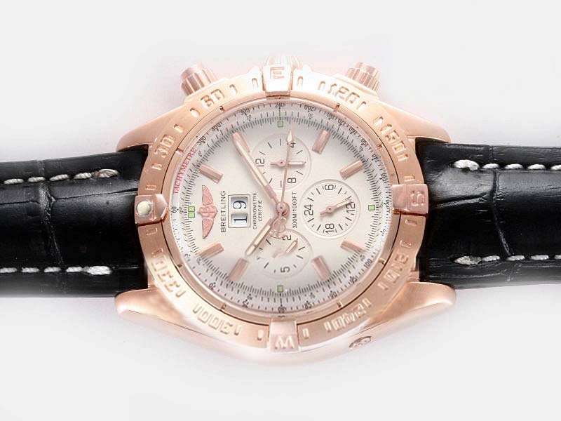 Breitling Windrider Blackbird 160875616307 Pink Dial Rose Gold Bezel Watch watches