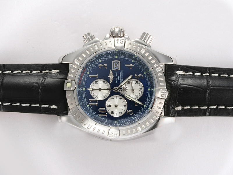 Breitling Windrider Chronomat Evolution A13356 42.5mm Quartz Chronograph Blue Dial Watch watches