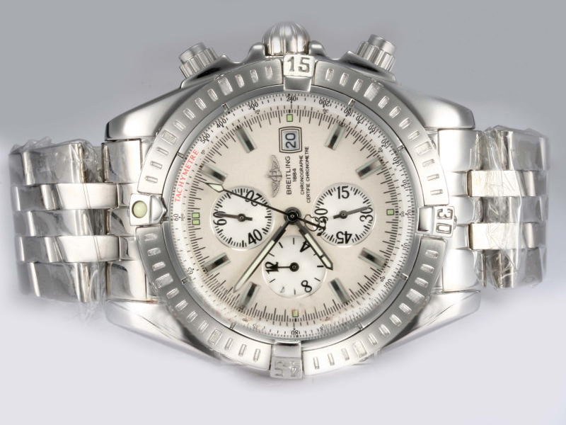 Breitling Windrider Chronomat Evolution A13356 Mens Silver Stainless Steel Strap Round Watch watches