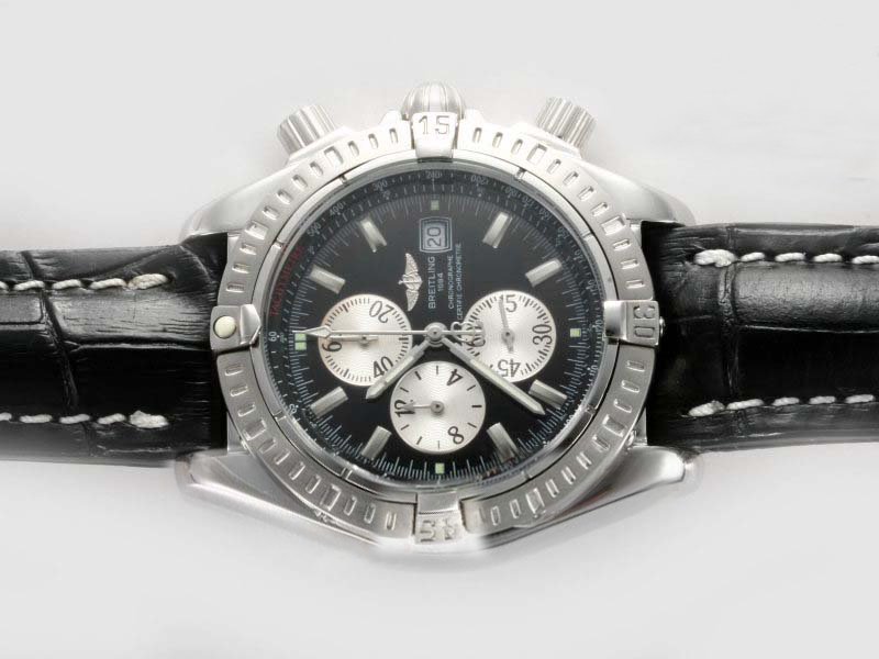 Breitling Windrider Chronomat Evolution A1335611/B719 Round Quartz Chronograph Black Dial Watch watches