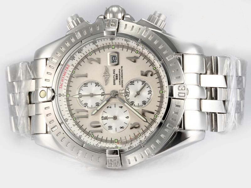 Breitling Windrider Chronomat Evolution A1335653-A573-372A 42.5mm Silver Stainless Steel Strap Watch watches