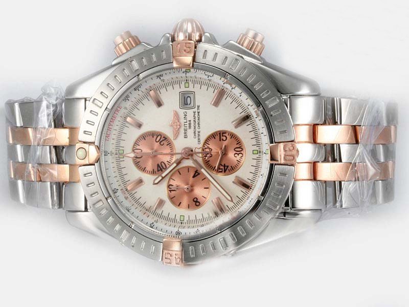 Breitling Windrider Chronomat Evolution B13356 42.5mm Silver Stainless Steel Strap White Dial Watch watches