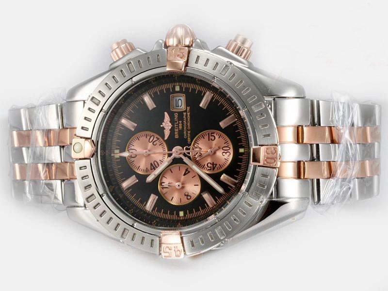 Breitling Windrider Chronomat Evolution B133563 Black Dial Round Silver Stainless Steel Strap Watch watches