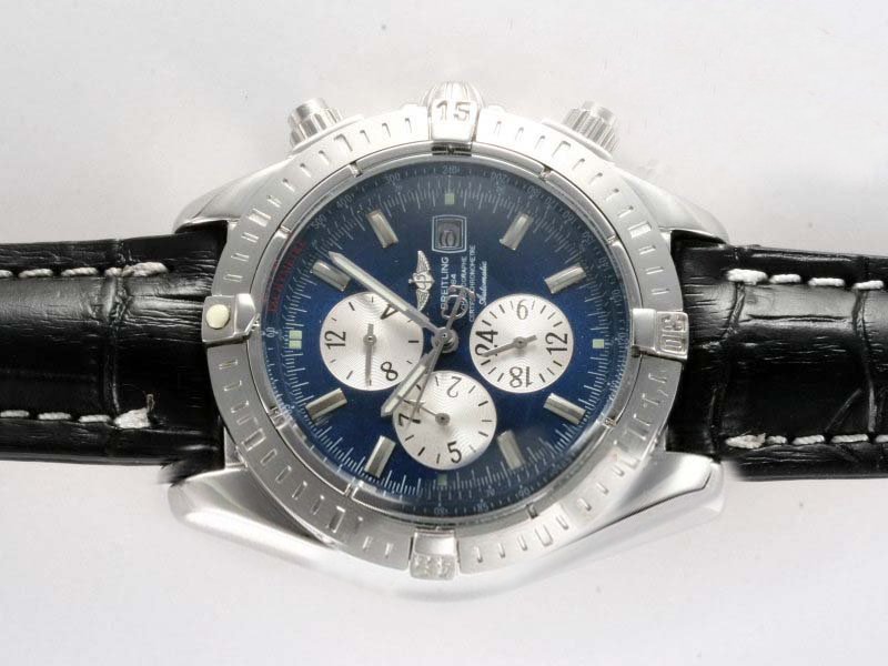 Breitling Windrider Chronomat Evolution Steel Stainless Steel Case Blue Dial Watch watches