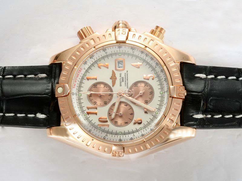 Breitling Windrider Chronomat Evolution Steel1 Pink Dial Quartz Chronograph 42.5mm Watch watches