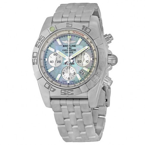 Breitling Chronomat 44 Mother of Pearl Dial Stainless Steel Men's Watch AB011012-G685SS watches