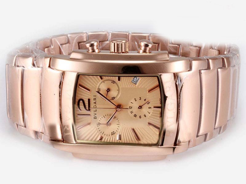 Bvlgari Assioma AA44C13GLDCH Mens Rose Gold Case Square Watch watches