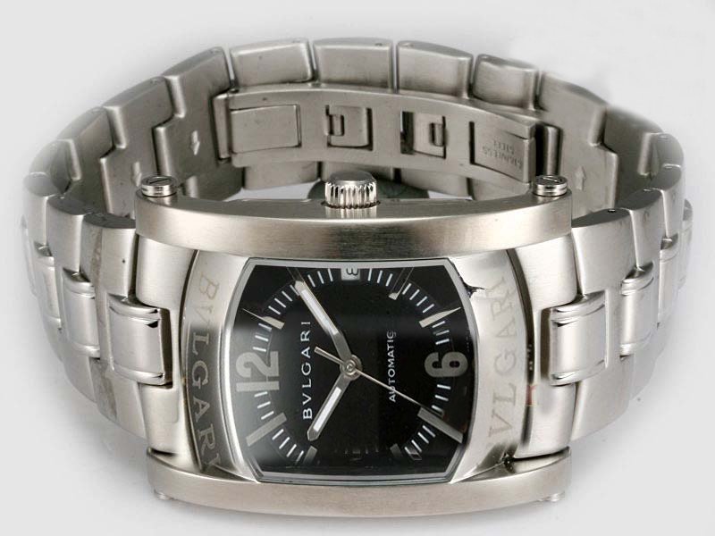 Bvlgari Assioma AA44C14SSD Square Automatic Black Dial Watch watches