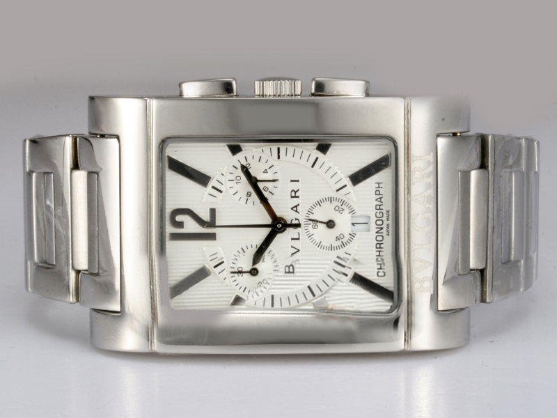 Bvlgari Assioma AA44C14SSDCH Silver Stainless Steel Strap Square Mens Watch watches