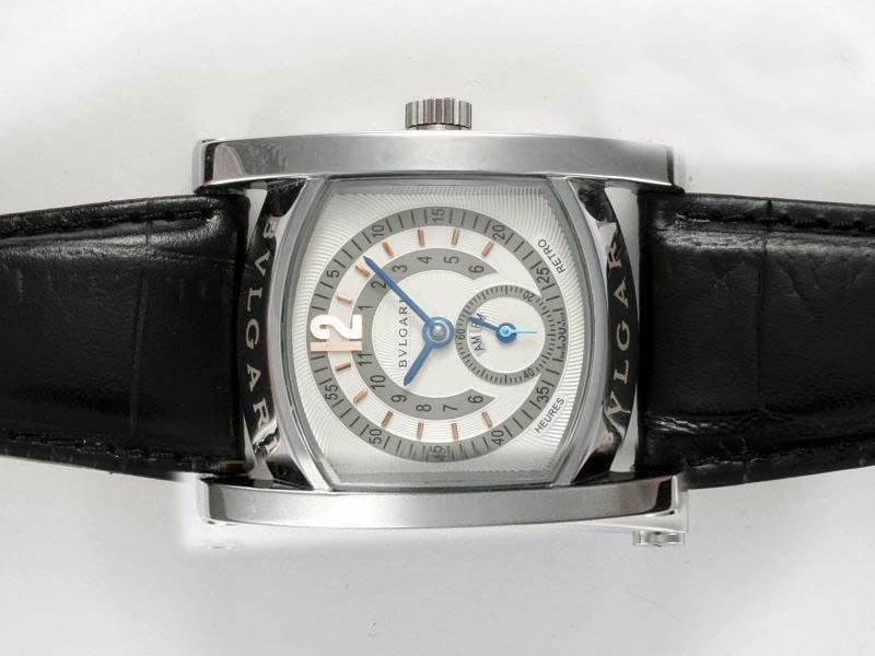 Replica Bvlgari Assioma AAW48GLHR 48mm Black Cow Leather Strap Watch Watch