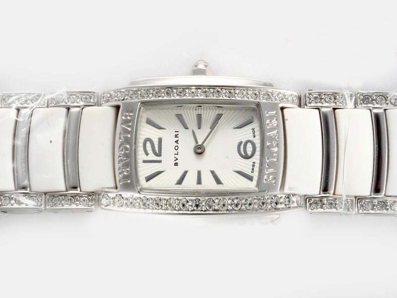 Bvlgari Assioma D AAW26WGD1GD1 Stainless Steel Case Rectangle White Dial Watch watches